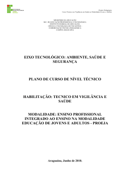 eixo tecnol&oacute;gico: ambiente, sa&uacute;de e seguran&ccedil;a plano de curso de