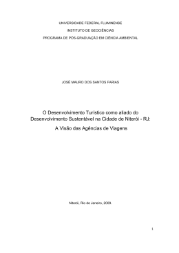O Desenvolvimento Tur&iacute;stico como aliado do Desenvolvimento