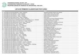 Primeiros colocados de cada curso