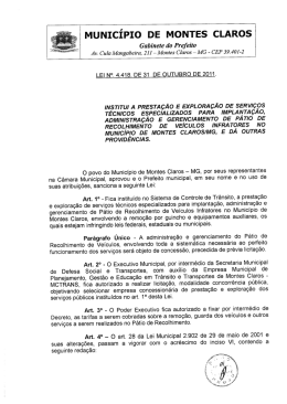 MUNICÍPIO DE MONTES cLARos - Prefeitura de Montes Claros-MG