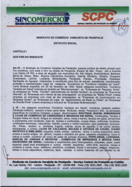 Estatuto Sindicato - Sindicato Do Com&eacute;rcio Varejista De Pen&aacute;polis