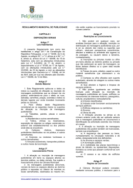 Regulamento de Publicidade - Câmara Municipal Felgueiras
