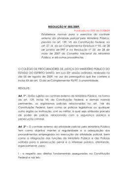 RESOLU&Ccedil;&Atilde;O N&deg; 005/2009. Estabelece normas