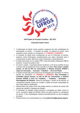 XXVII Salão de Iniciação Científica – SIC 2015 Instruções