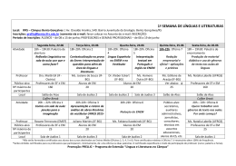 1ª SEMANA DE LÍNGUAS E LITERATURAS