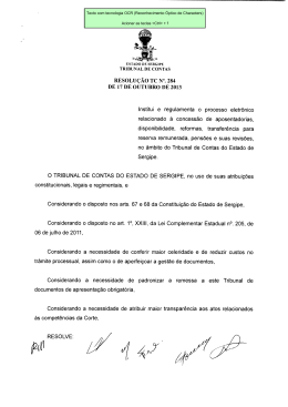 Resolu&ccedil;&atilde;o N&deg; 284 - Tribunal de Contas do Estado de Sergipe