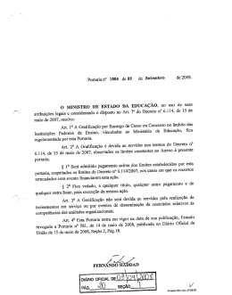 O MINISTRO DE ESTADO DA EDUCAÇÃO, no uso de suas