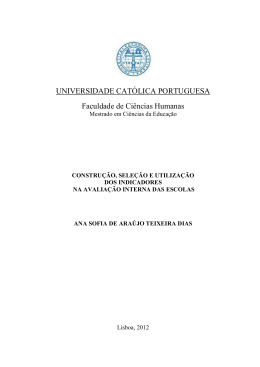 Construção, seleção e utilização dos indicadores na avaliação