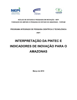 Interpretação da PINTEC e Indicadores de Inovação para o