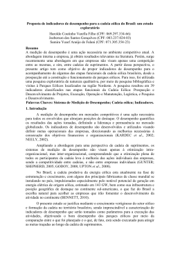 Proposta de indicadores de desempenho para a cadeia - Cri-A&ccedil;&atilde;o