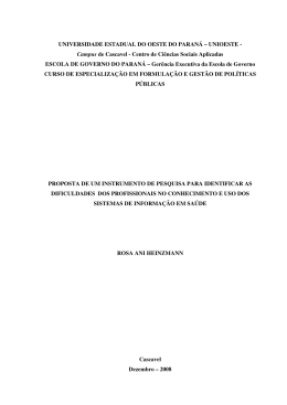 Proposta de um instrumento de pesquisa para identificar as