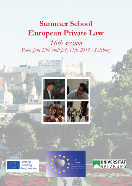 Summer School European Private Law 16th session