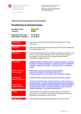 Postdoctoral Scholarships