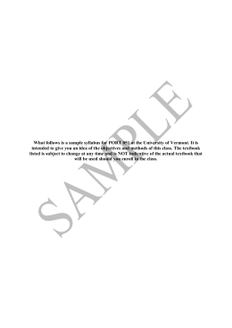 What follows is a sample syllabus for PORT 051 at the University of