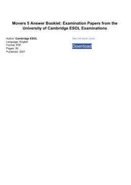 Examination Papers from the University of Cambridge ESOL