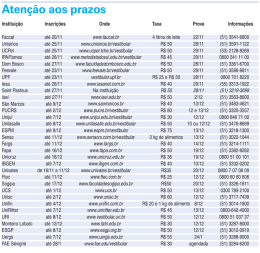 Atenção aos prazos
