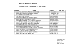 RVA - 2014/2015 - 1º Semestre Realidade Virtual e Aumentada