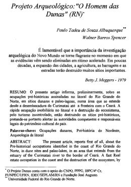 Projeto Arqueol&oacute;gico: "O Homem das Dunas" (RN)