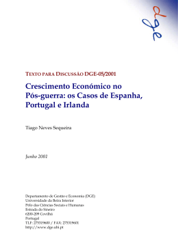 Portugal e Espanha - O DGE - Universidade da Beira Interior