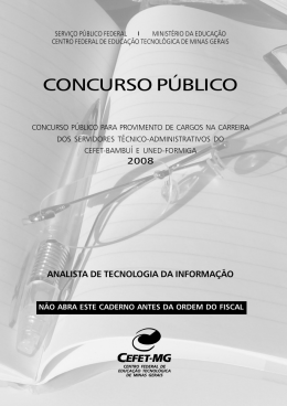 Analista de Tecnologia da Informa&ccedil;&atilde;o - cefet-mg