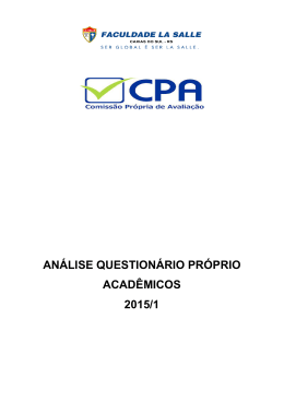 análise questionário próprio acadêmicos 2015/1
