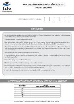 PROCESSO SELETIVO TRANSFER&Ecirc;NCIA 2014/1