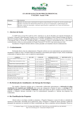 1 - Abertura da Sess&atilde;o 2 &ndash; Credenciamento 3