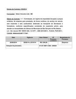 Extrato de Contrato: 016/2014 Fornecedor: Silzan Veículos Ltda