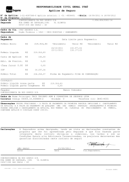 RESPONSABILIDADE CIVIL GERAL ITA&Uacute; Ap&oacute;lice de