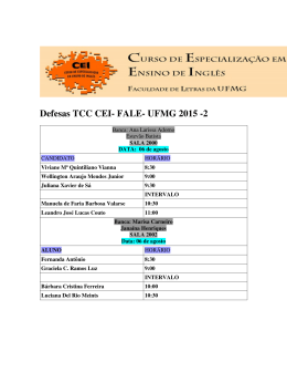 Defesas TCC CEI- FALE- UFMG 2015 -2