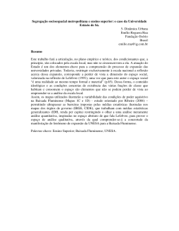 Segrega&ccedil;&atilde;o socioespacial metropolitana e ensino superior: o caso