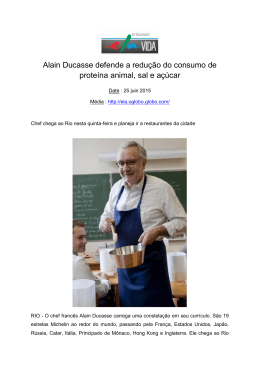 Alain Ducasse defende a redução do consumo de proteína animal