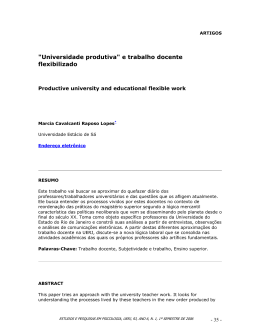 "Universidade produtiva" e trabalho docente flexibilizado