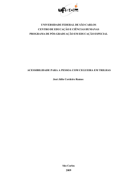 Acessibilidade para a pessoa com cegueira em trilhas