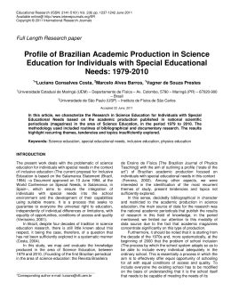 Profile of Brazilian Academic Production in Science Education for