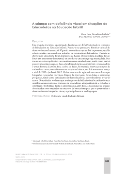 A crian&ccedil;a com defici&ecirc;ncia visual em situa&ccedil;&otilde;es de brincadeiras na