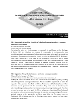 Posters APPE 2010 - Associa&ccedil;&atilde;o Portuguesa de Psicologia