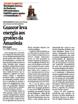 Guascor leva energia dos grot&otilde;es da Amaz&ocirc;nia (Valor Econ&ocirc;mico)