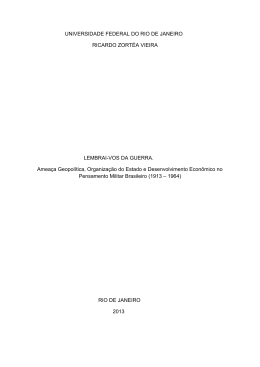 Lembrai-vos da guerra, amea&ccedil;a geopol&iacute;tica, organiza&ccedil;&atilde;o do Estado