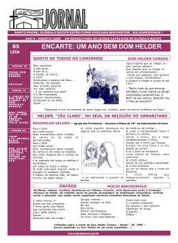 ENCARTE: UM ANO SEM DOM HELDER
