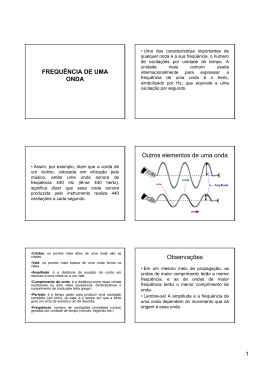 FREQU&Ecirc;NCIA DE UMA ONDA Outros elementos de uma onda