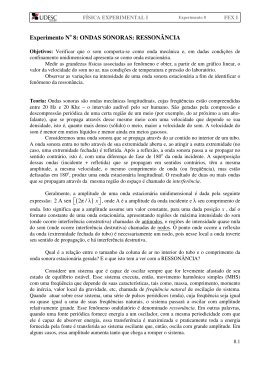 Experimento No 8: ONDAS SONORAS: RESSON&Acirc;NCIA