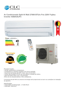 Ar Condicionado Split Hi Wall 27000 BTU/s Frio 220V Fujitsu