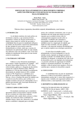 SERVI&Ccedil;O DE TELEATENDIMENTO E DESCONFORTO