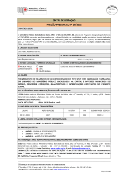 Edital - Minist&eacute;rio P&uacute;blico do Estado da Bahia