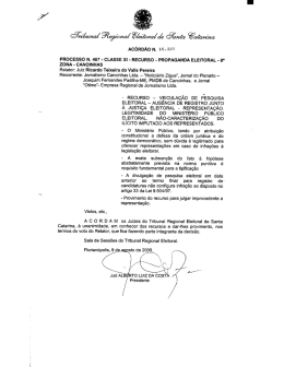 AC&Oacute;RD&Atilde;O N. 16.327 - Tribunal Regional Eleitoral de Santa Catarina