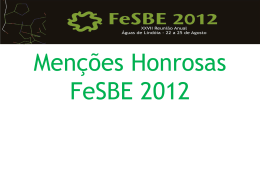 Menções Honrosas FeSBE 2012