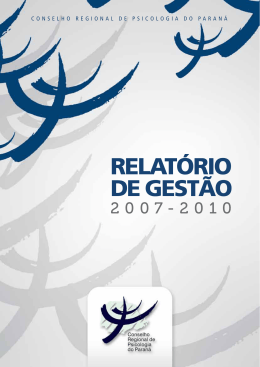 RELATÓRIO - Conselho Regional de Psicologia do Paraná