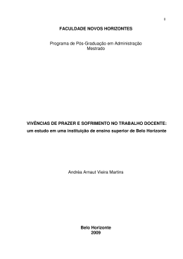 Vivências de prazer e sofrimento no trabalho docente