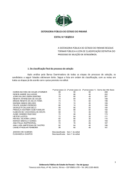 Edital Nº 063/2014 - Defensoria Pública do Paraná